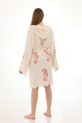 CHAPUTS Seahorse Wooden Stamp Red Bathrobe