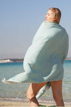 CHAPUTS Alinda Turquoise Peshtemal CHAPUTS Alinda Turquoise Peshtemal