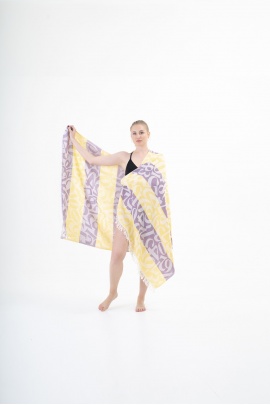 SAUDADE Apollonia Yellow & Purple Peshtemal (Sustainable Cotton)
