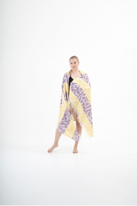 SAUDADE Apollonia Yellow & Purple Peshtemal (Sustainable Cotton)