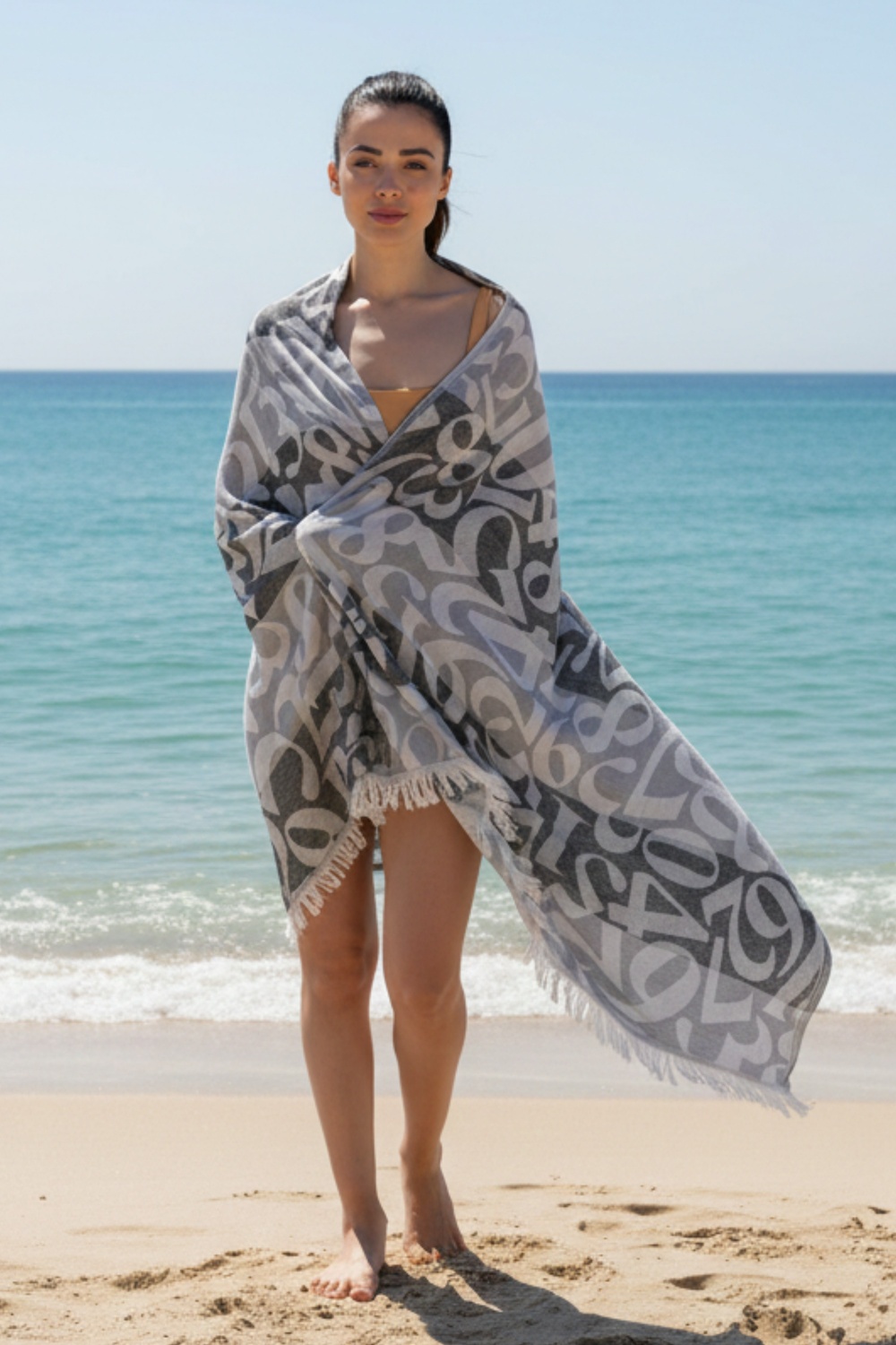 Apollonia Black & Grey Peshtemal