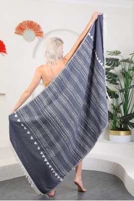 CHAPUTS Aspendos Navy Blue Peshtemal