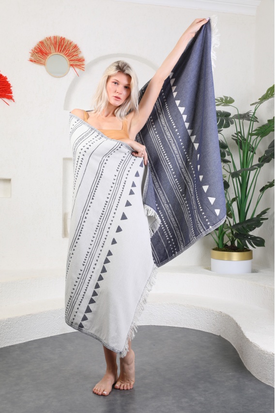 CHAPUTS Aspendos Navy Blue Peshtemal