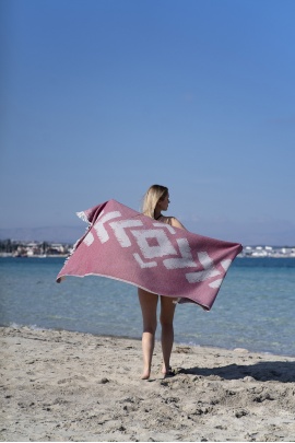 SAUDADE Edessa Burgundy Peshtemal (Sustainable Cotton)