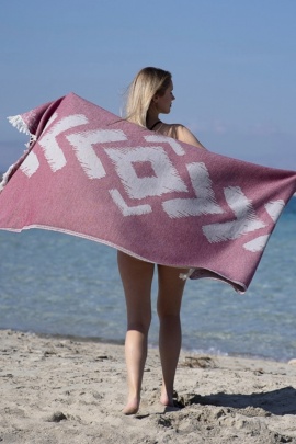 Edessa Burgundy Peshtemal