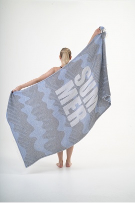 CHAPUTS Halikarnassos Navy Blue & Light Blue Peshtemal