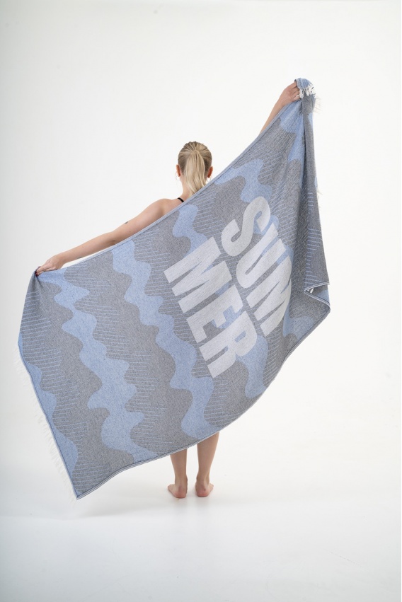 CHAPUTS Halikarnassos Navy Blue & Light Blue Peshtemal