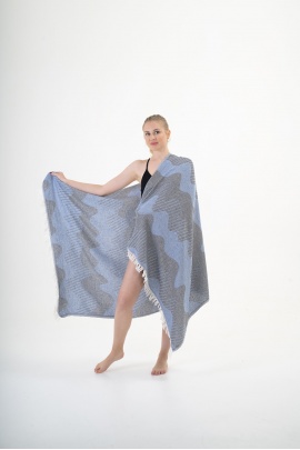 CHAPUTS Halikarnassos Navy Blue & Light Blue Peshtemal