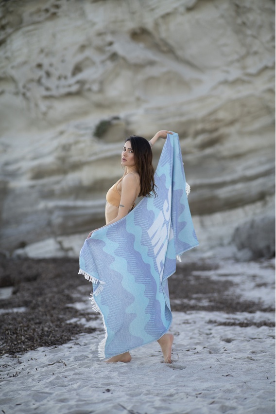 CHAPUTS Halikarnassos Royal Blue & Turquoise Peshtemal