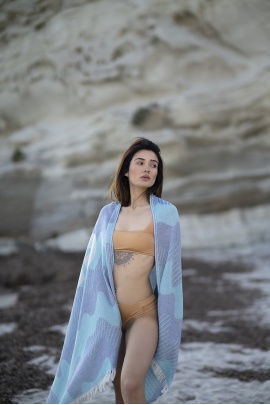 CHAPUTS Halikarnassos Royal Blue & Turquoise Peshtemal