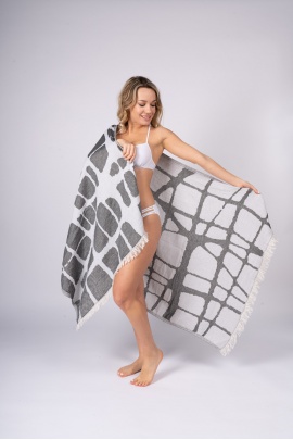 CHAPUTS Fortuna Black Peshtemal (Double Face)