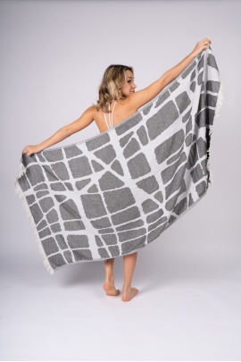 CHAPUTS Fortuna Black Peshtemal (Double Face)