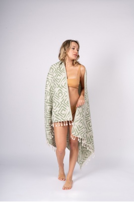 CHAPUTS Misis Khaki Green Peshtemal 