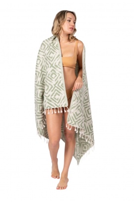 Misis Khaki Green Peshtemal