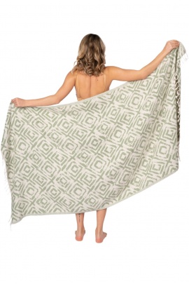 Misis Khaki Green Peshtemal