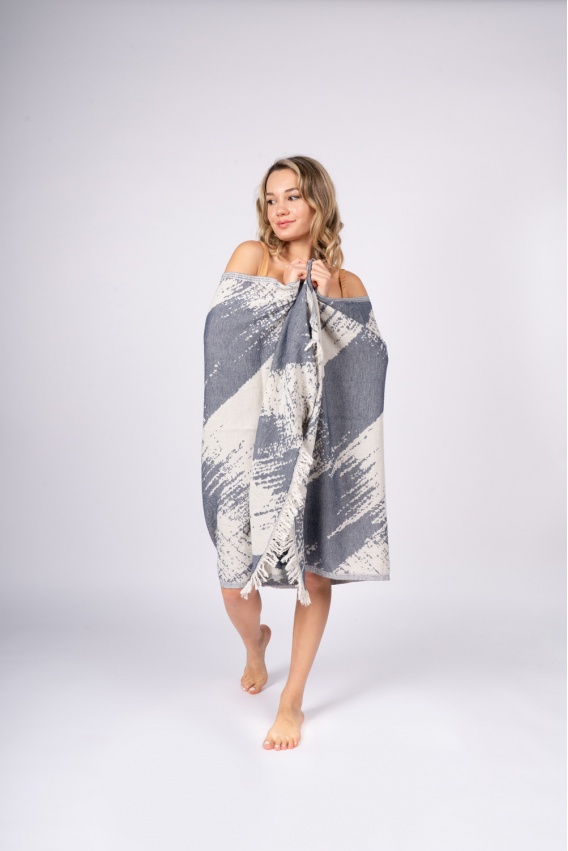 CHAPUTS Perge Navy Blue Peshtemal (Double Face)