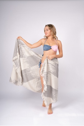 CHAPUTS Perge Grey Peshtemal (Double Face)