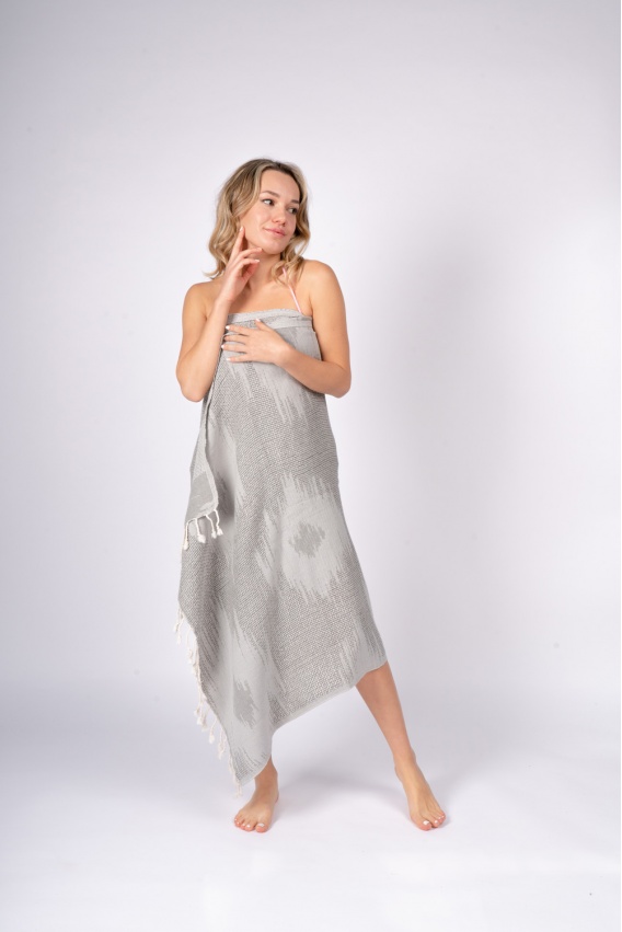 CHAPUTS Teos Grey Peshtemal