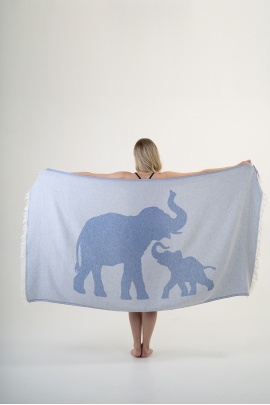 SAUDADE Elephant Blue Peshtemal (Sustainable Cotton)