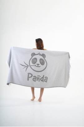 SAUDADE Panda Black Peshtemal (Sustainable Cotton)