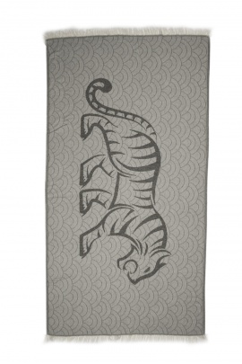 SAUDADE Tiger Black Peshtemal (Sustainable Cotton)