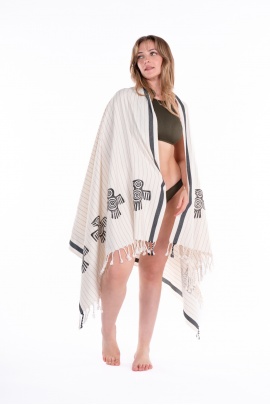 CHAPUTS Tikal Wooden Printed Peshtemal