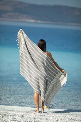 CHAPUTS Astrea Grey Peshtemal