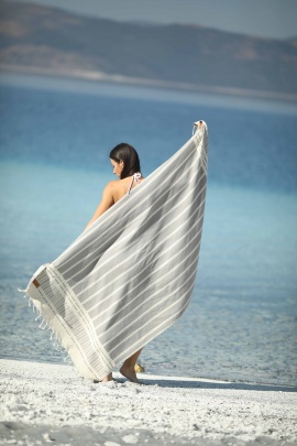 CHAPUTS Astrea Grey Peshtemal