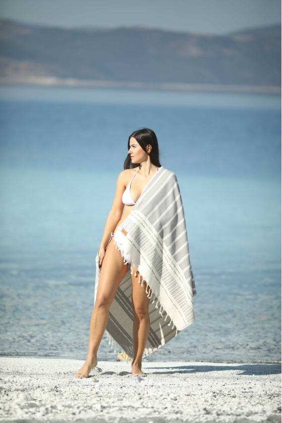 CHAPUTS Astrea Grey Peshtemal