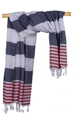 CHAPUTS Boreas Navy Blue & Red Peshtemal