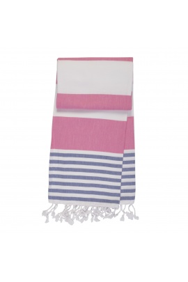 CHAPUTS Boreas Pink & Denim Blue Peshtemal