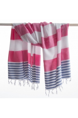 CHAPUTS Boreas Pink & Denim Blue Peshtemal