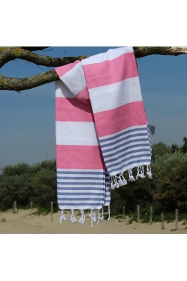 CHAPUTS Boreas Pink & Denim Blue Peshtemal