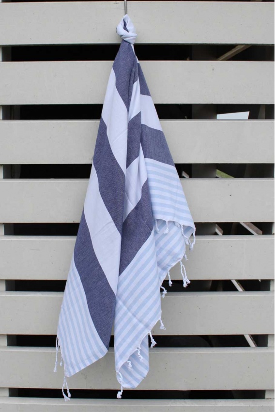 CHAPUTS Boreas Navy Blue & Soft Blue Peshtemal