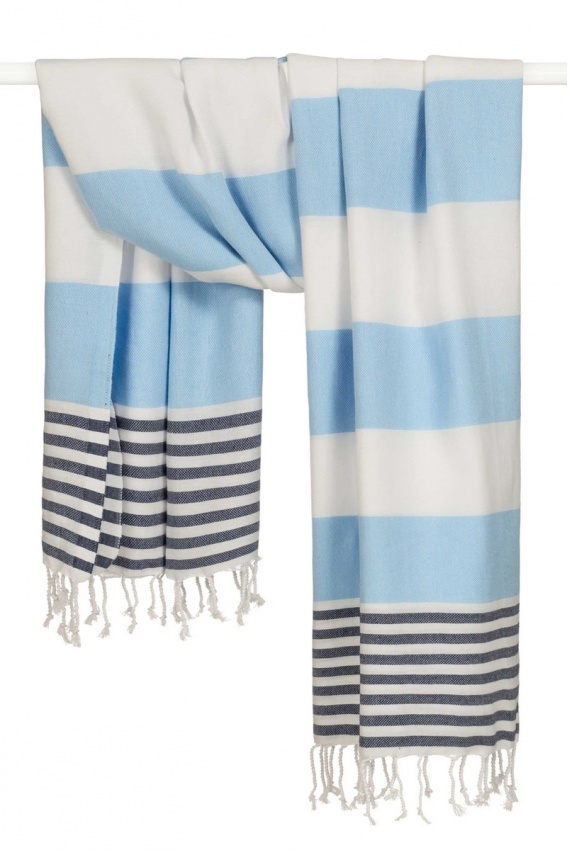 CHAPUTS Boreas Soft Blue & Navy Blue Peshtemal