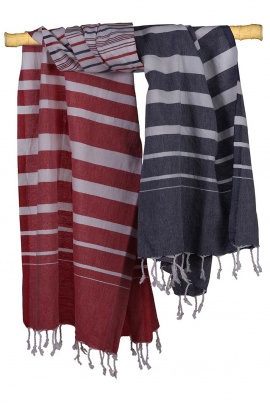 CHAPUTS Kanesh Navy Blue & Red Peshtemal