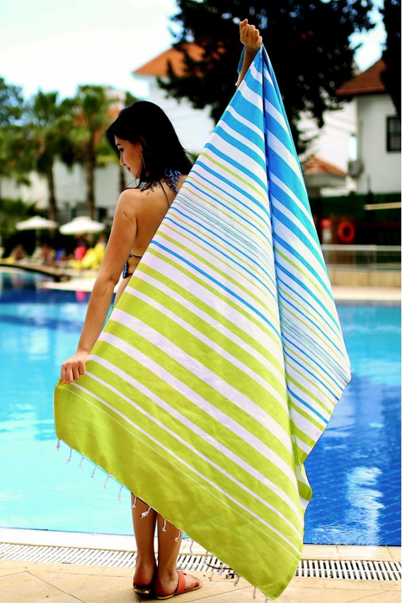 CHAPUTS Kanesh Blue & Green Peshtemal