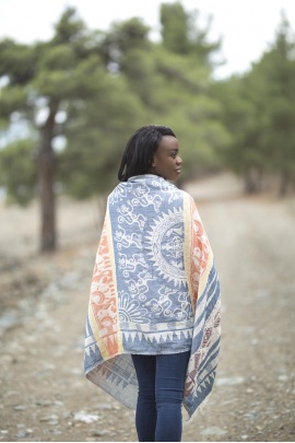 CHAPUTS Melanella Navy Blue Peshtemal  CHAPUTS Melanella Navy Blue Peshtemal