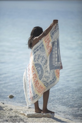 CHAPUTS Melanella Navy Blue Peshtemal  CHAPUTS Melanella Navy Blue Peshtemal