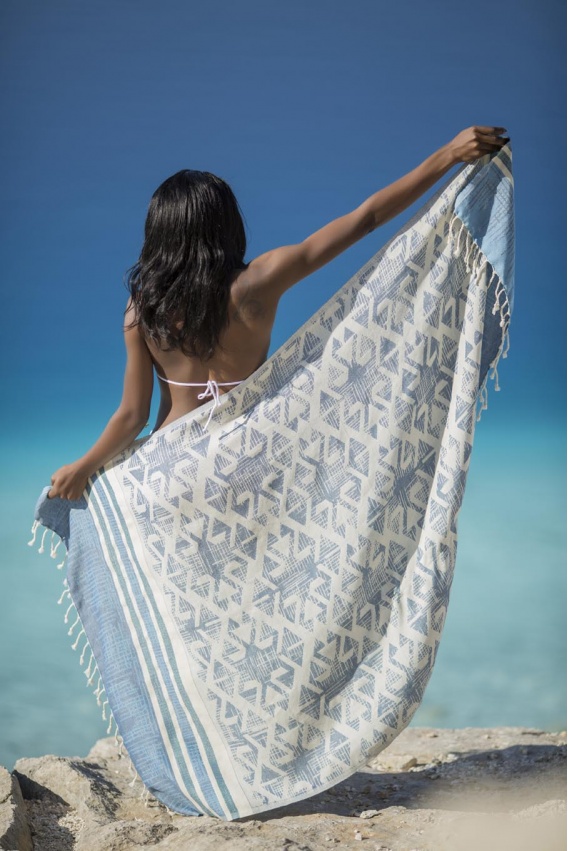 CHAPUTS Nautilus Navy Blue Peshtemal