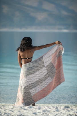 CHAPUTS Nerite Grey & Pink Peshtemal