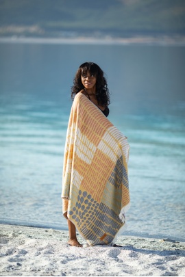 CHAPUTS Nerite Yellow & Blue Peshtemal CHAPUTS Nerite Yellow & Blue Peshtemal