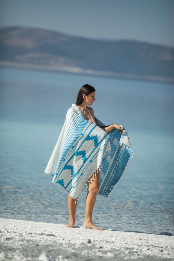 CHAPUTS Nesta Turquoise Peshtemal