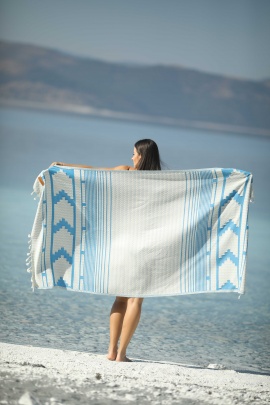 CHAPUTS Nesta Turquoise Peshtemal