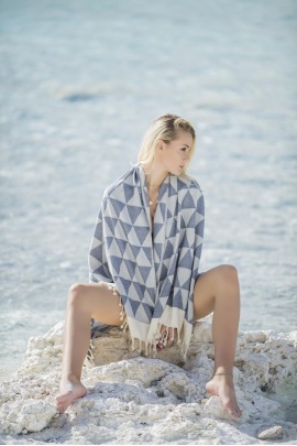 CHAPUTS Niobe Navy Blue Peshtemal