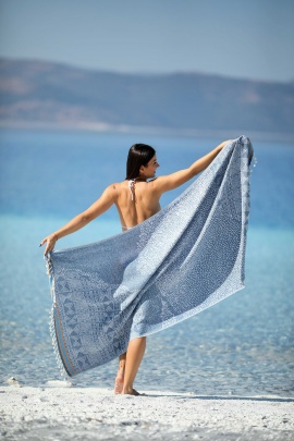 CHAPUTS Oleria Navy Blue Peshtemal