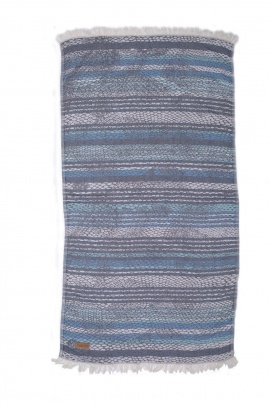 CHAPUTS Pica Navy Blue & Grey Peshtemal CHAPUTS Pica Navy Blue & Grey Peshtemal