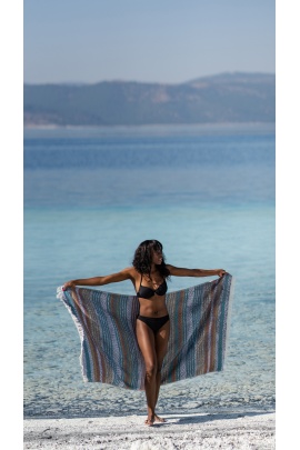 CHAPUTS Pica Navy Blue & Yellow Peshtemal