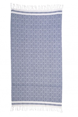 CHAPUTS Pupa Navy Blue & White Peshtemal CHAPUTS Pupa Navy Blue & White Peshtemal