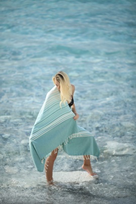 CHAPUTS Tegula Green Peshtemal